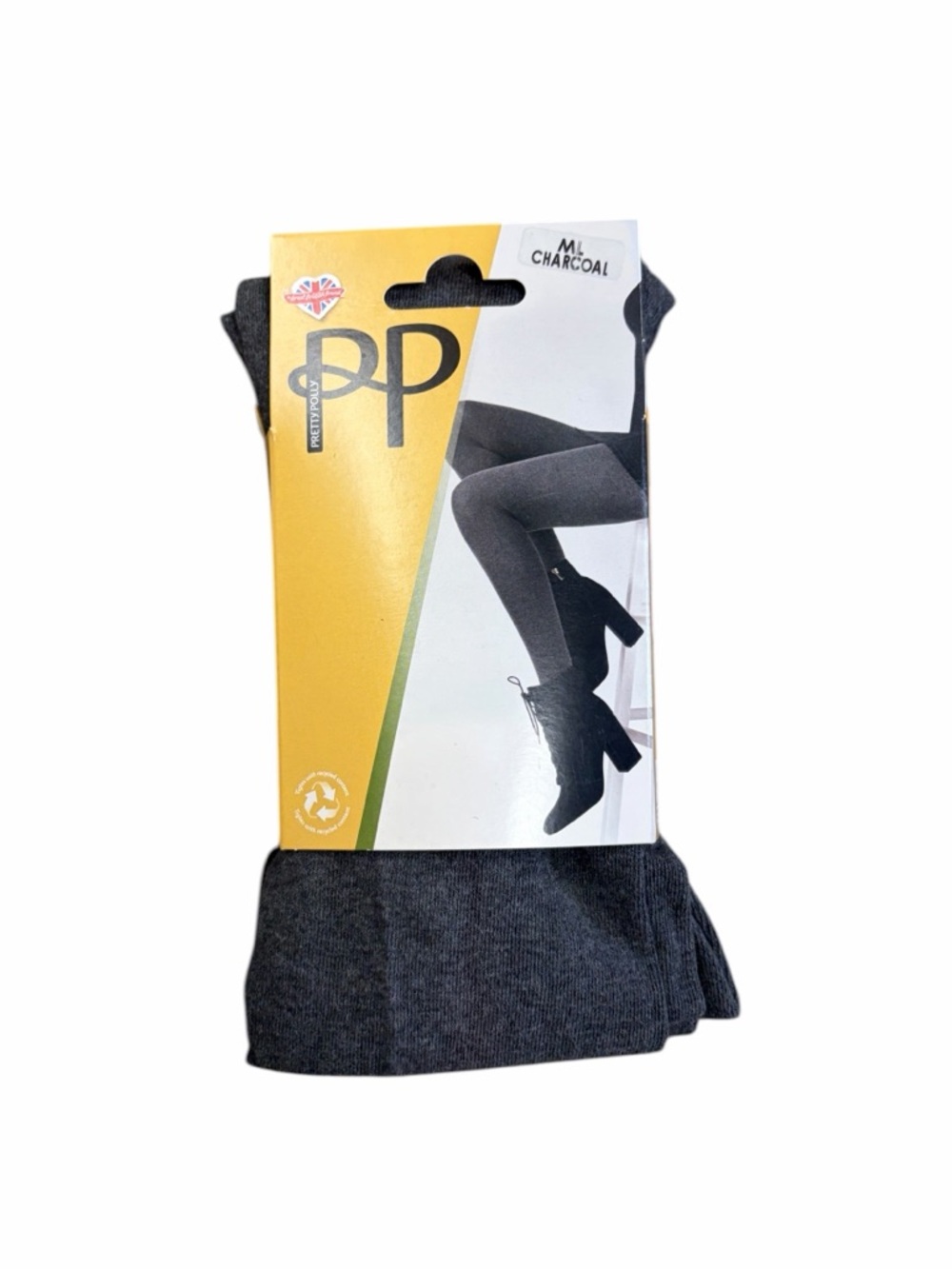 NWT Pretty Polly Cotton Mix Tights Charcoal‎ - Medium / Large